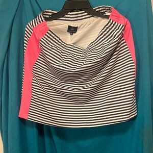 Sailor Sailor Women's Navy and Pink Striped Blouse